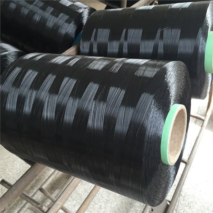 Black 1600dtex High Strength Polypropylene Monofilament Yarn For PP Woven Geotextile Fabric